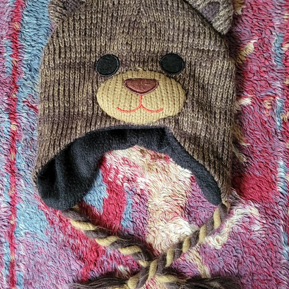 Kids Bear Winter Hat Lined Unisex